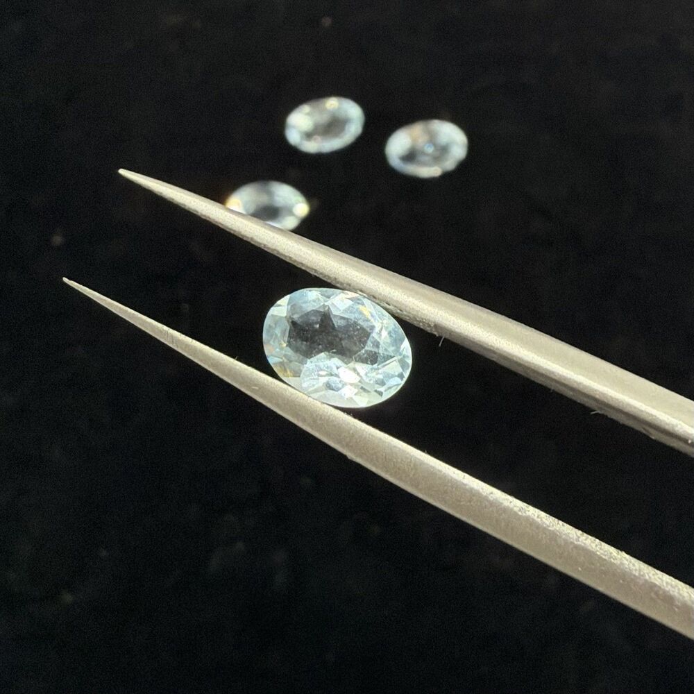Lot of 4 Natural Aquamarine Loose Gemstones Approx. 7x5mm